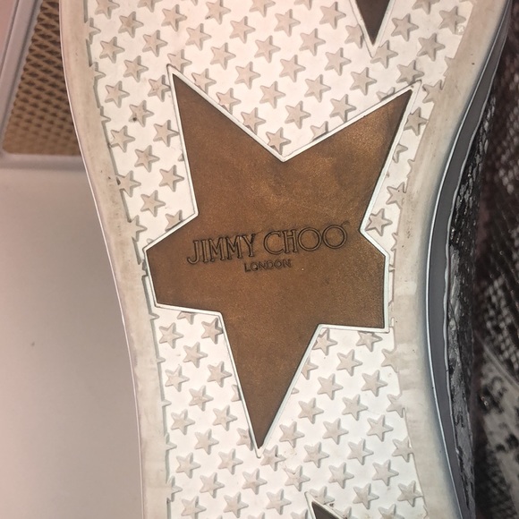 Jimmy Choo Miami Metallic Snake Leather Sneakers - Picture 10 of 10